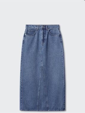 Blue Denim Midi Skirt MANGO